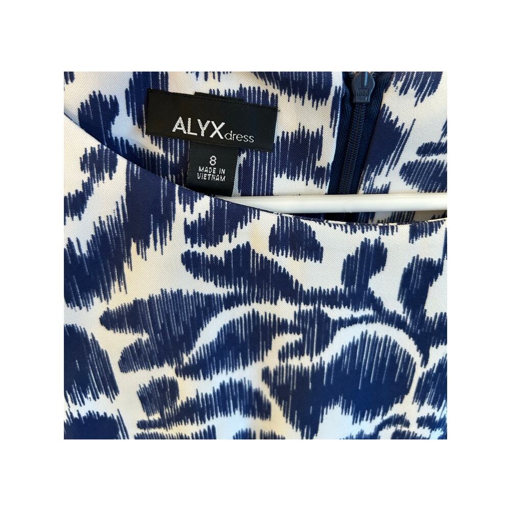 Alyx Sheath Dress Blue Patterned Size 8 - Picture 5 of 5